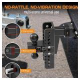 Adjustable Trailer Hitch: 8" Drop, Ball
