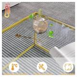 Glass Coffee Table, Tempered Glass Top, Gold