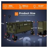 Green 48" Folding Wagon, 560lb, All-Terrain