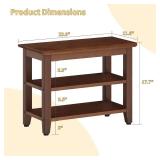 Wood Shoe Bench with Shoe Rack, Brown