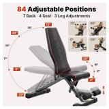 YOLEO Adjustable Weight Bench, 84 inclines
