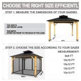 Gazebo Netting 10x12 - Black, 4-Panel Screens