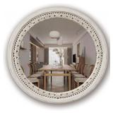 24" Round Mirror, Farmhouse Wood Frame