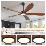 60" Wood Ceiling Fan with Lights, DC motor