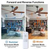 60" Wood Ceiling Fan with Lights, DC motor