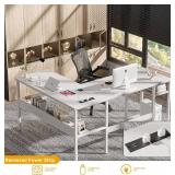 Unikito L Desk with USB Ports, White