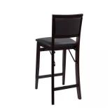 Triena 24 in. Espresso Pad Back Counter Stool