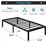 Maenizi Twin Platform Bed Frame, 14" Black
