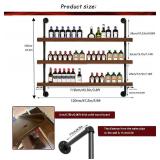 Solid Wood Wall Mount Wine Rack with LED