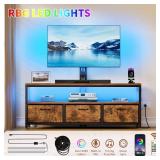 JUSTOGO TV Stand with Mount & Power Outlet