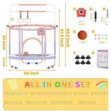 5ft Mini Trampoline for Kids with Safety Net