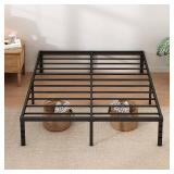 JETO Metal Queen Bed Frame with Storage, 18"