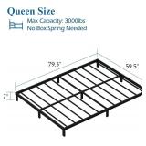 DiaOutro 7" Queen Bed Frame, Heavy Duty, Black