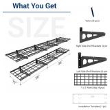FLEXIMOUNTS 12x72 Wall Shelf, 2-Pack, Black