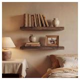 24" Live Edge Shelves (2), Elm Wood, FSC