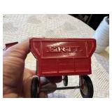 ERTL Red Toy Wagon, Small Red Tractor and Wagon