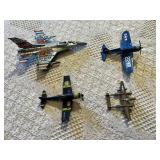 Hot Wheels Collectible Diecast Airplane Models Lot including Corsair and P-38 Lightning