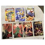 Marvel and Dark Horse comic books including titles like "Get Fury", "Emma Frost White Queen", "Fantastic Four Fanfare", and "Headless Horseman" comics