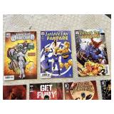 Marvel and Dark Horse comic books including titles like "Get Fury", "Emma Frost White Queen", "Fantastic Four Fanfare", and "Headless Horseman" comics