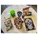 Zombie and Day of the Dead Halloween Accessories, Skull Decor, and Makeup Kits Lot
