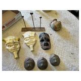 Various Tribal and Cultural Decorative Masks and Figurines - 2-4" or so
