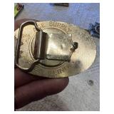 Ace Supply Belt Buckle from Elgin, Illinois, Featuring "I Believe in My God My Country" Design