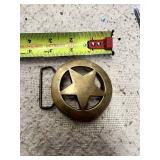 Texas Star Brass Belt Buckle