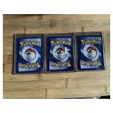 Lot of 3 Pokemon Trading Cards Featuring Dark Arbok HOLO, Pikachu, and Nidoking