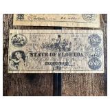 State of Florida, Bank of Chattanooga, The Cotton Planters Loan Association Facsimlie Currency Notes