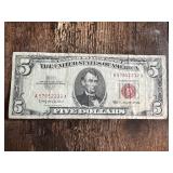 U.S. 1963 Five Dollar Bill Red Seal