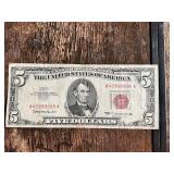 Series 1963 United States Red Seal Five Dollar Bill