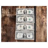 Vintage Series 1957 One Dollar and Series 1976 Two Dollar Bills Lot