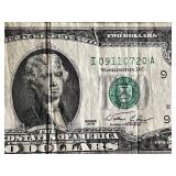 Vintage Series 1957 One Dollar and Series 1976 Two Dollar Bills Lot