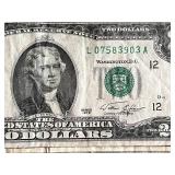 Vintage Series 1957 One Dollar and Series 1976 Two Dollar Bills Lot