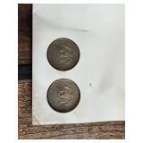 Kennedy and Nixon Debate Commemorative Set with Stamps and Coins includes two uncirculated 1977 Kennedy Half Dollars from the Philadelphia and Denver Mints