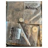 Collection of Foreign Coins and Currency Notes including Danish Coin, Bahama Coin, Japanese Occupation Note