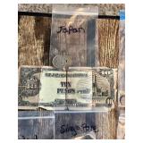 Collection of Foreign Coins and Currency Notes including Danish Coin, Bahama Coin, Japanese Occupation Note