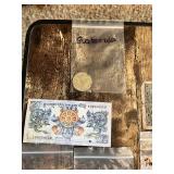 Collection of Foreign Coins and Currency Notes including Danish Coin, Bahama Coin, Japanese Occupation Note