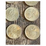 Eisenhower Dollar 1974 and Various Dollar Coins Including Sacagawea and Presidential Coins