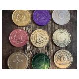 Assorted Recovery Coins and Tokens