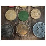 Assorted Recovery Coins and Tokens