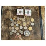 Collection of Canadian Coins, Dimes, and Jasper Souvenir Dollar