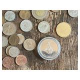 Collection of Canadian Coins, Dimes, and Jasper Souvenir Dollar