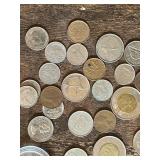 Collection of Canadian Coins, Dimes, and Jasper Souvenir Dollar