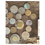 Collection of Canadian Coins, Dimes, and Jasper Souvenir Dollar