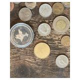Collection of Canadian Coins, Dimes, and Jasper Souvenir Dollar