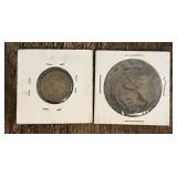 Hong Kong 1948 Coin and United Kingdom 1971 New Penny Coin