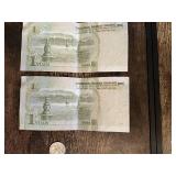 One Yuan Chinese Banknotes and Coin