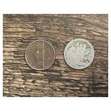 Jefferson Nickel 1943 and Buffalo Nickel - Coins