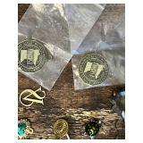 Variety of Vintage Jewelry, Collectibles and Hobby Items including Anacin Tin and Handcuffs